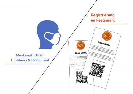 Registrierung bei Tisch / Maskenpflicht im Restaurant